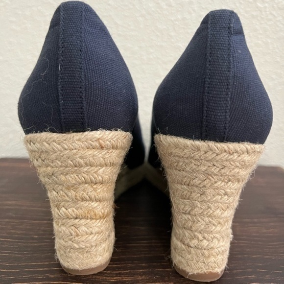 J. Crew navy wedge espadrille shoes size 10 EUC - Picture 4 of 7